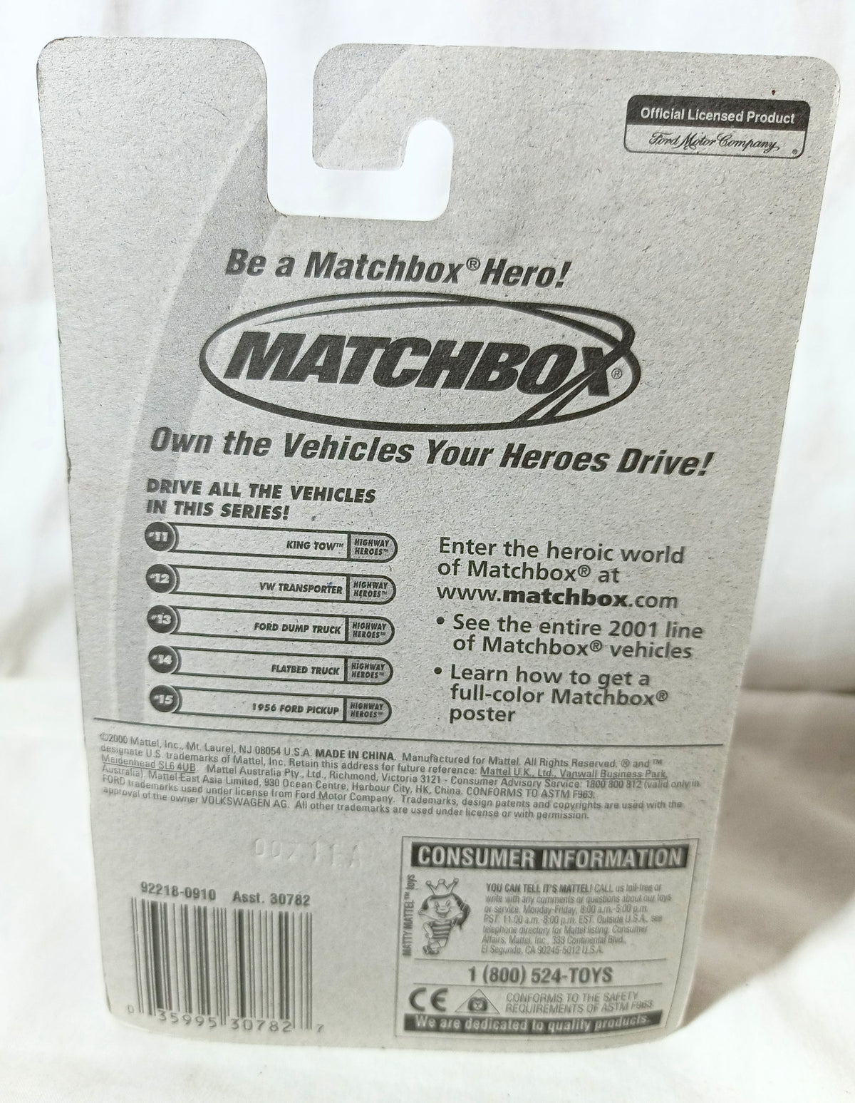 Matchbox #15 '56 Ford Pickup Truck Timmerman's Highway Heroes 2001 - TulipStuff