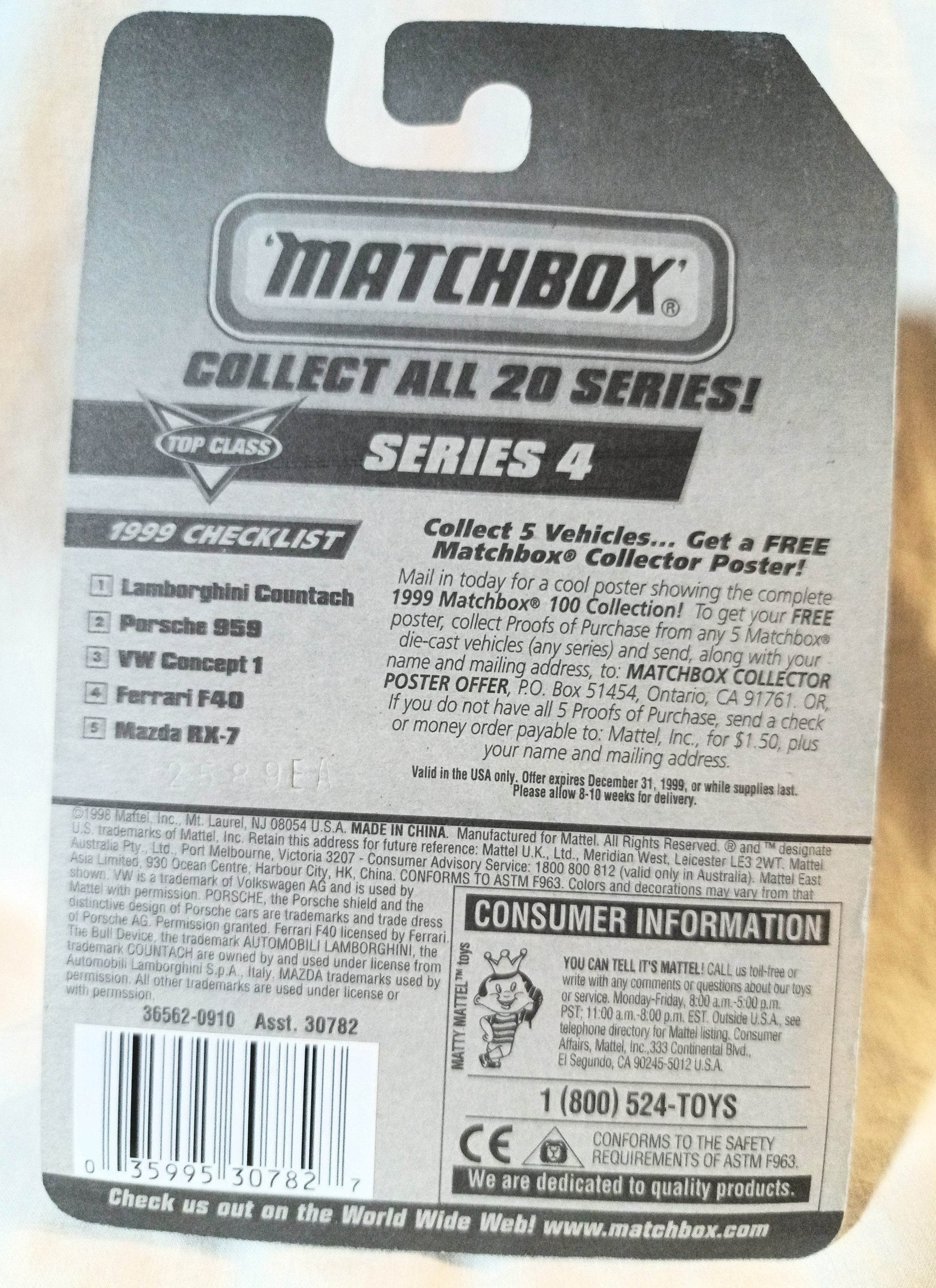 Matchbox #18 Volkswagen VW Concept 1 Top Class Series 1999 - TulipStuff