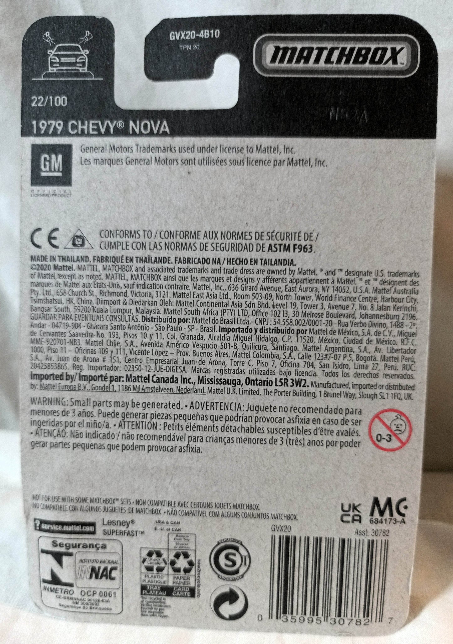 Matchbox #22 1979 Chevy Nova Chevrolet MBX Showroom 2021 - TulipStuff