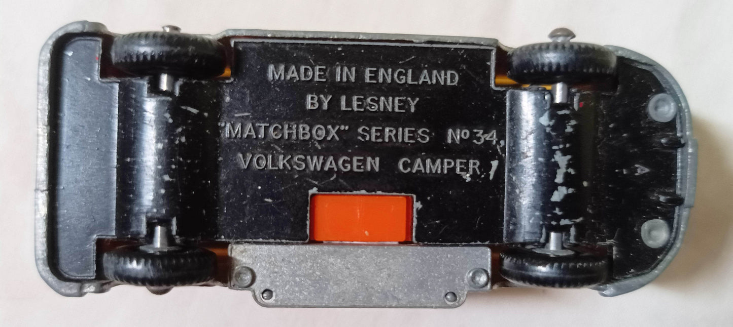 Lesney Matchbox 34 Volkswagen Camper England 1967 low roof - TulipStuff