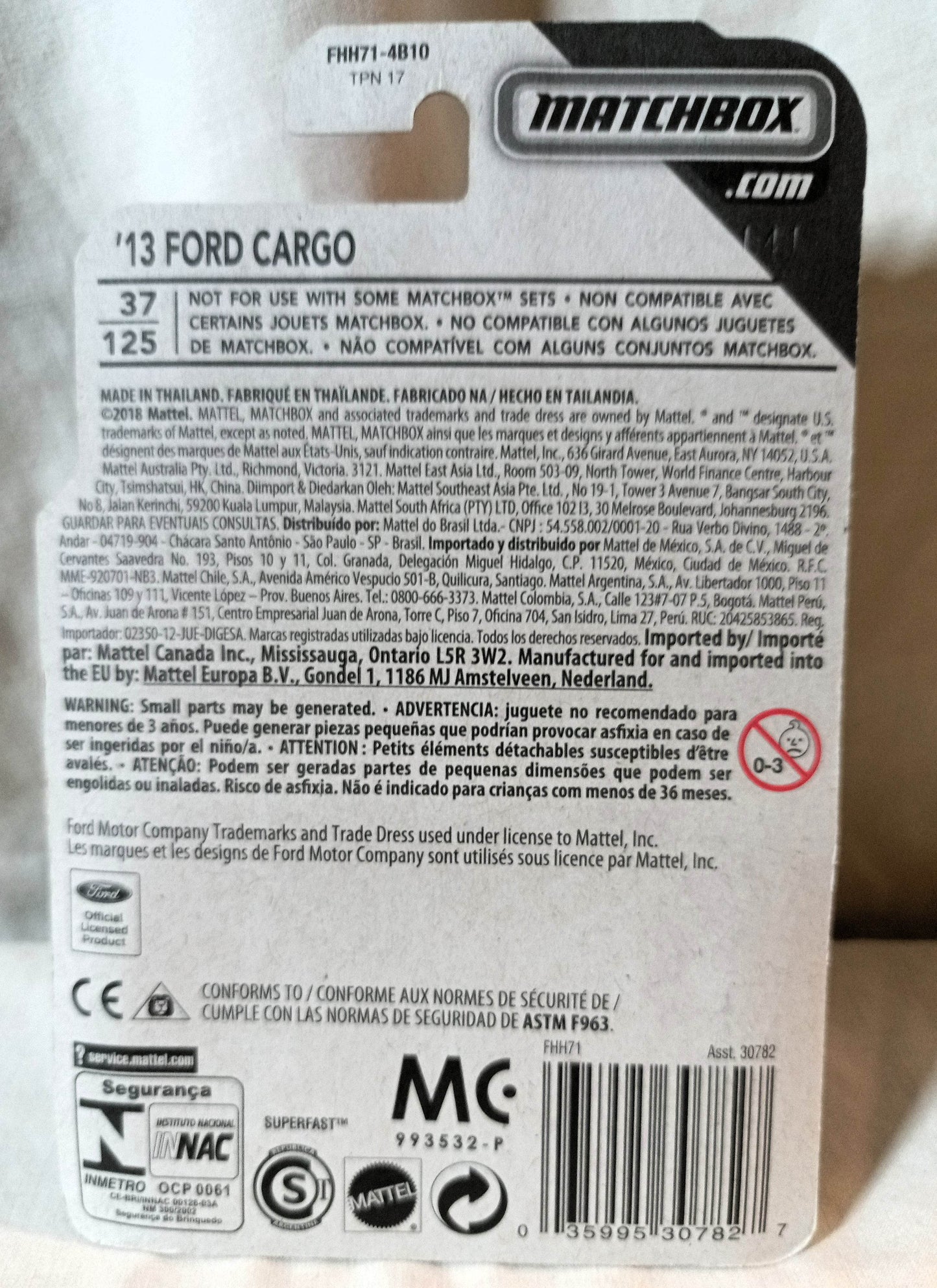 Matchbox #37 '13 Ford Cargo Truck Cab MBX Service 2018 - TulipStuff