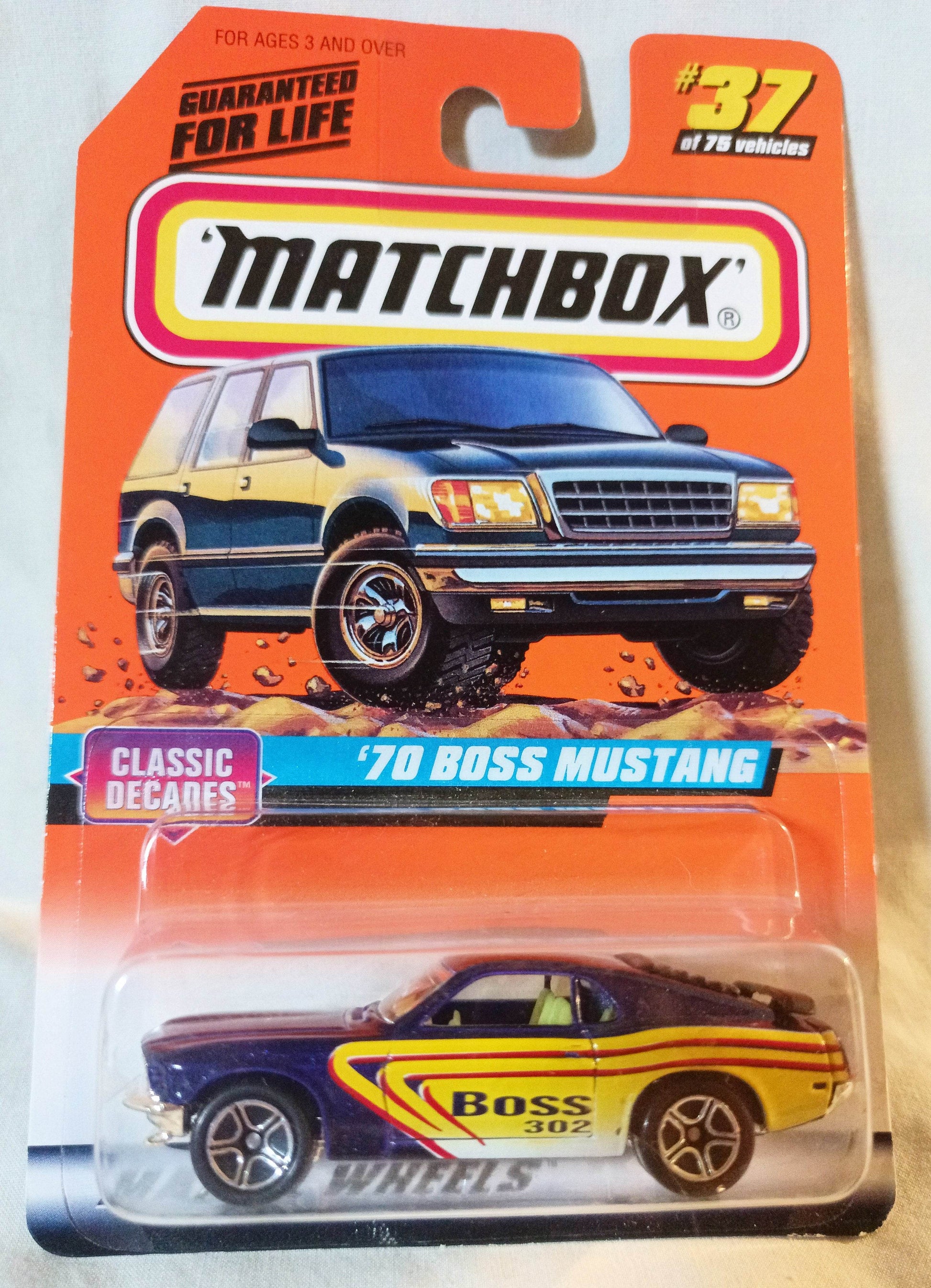 Matchbox #37 Ford '70 Boss Mustang Classic Decades Series 1998 - TulipStuff