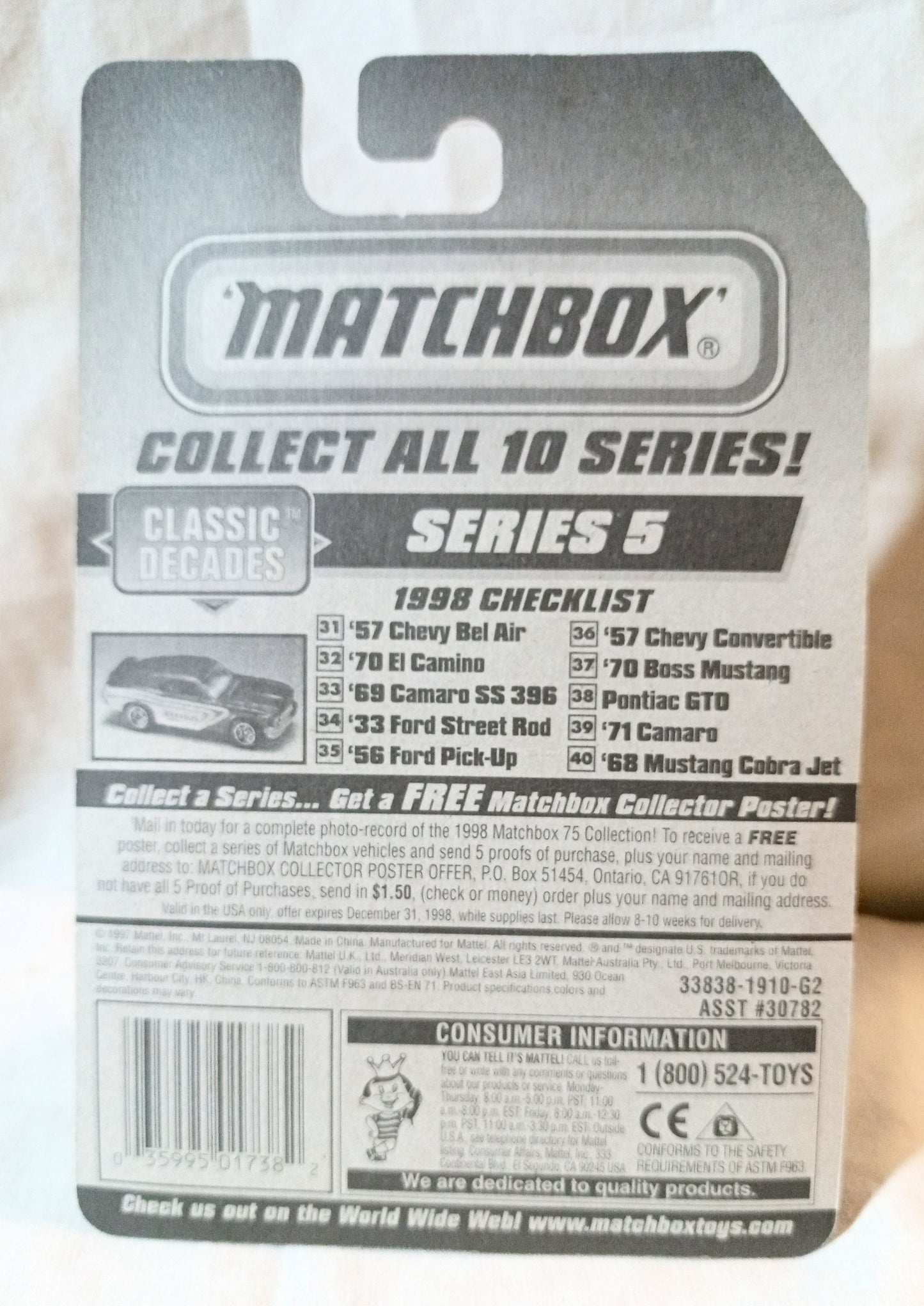 Matchbox #38 '70 Pontiac GTO Classic Decades 1998 - TulipStuff