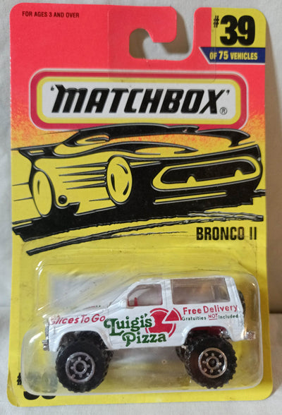 Matchbox #39 Ford Bronco II Luigi's Pizza Slices To Go Superfast 1997 - TulipStuff