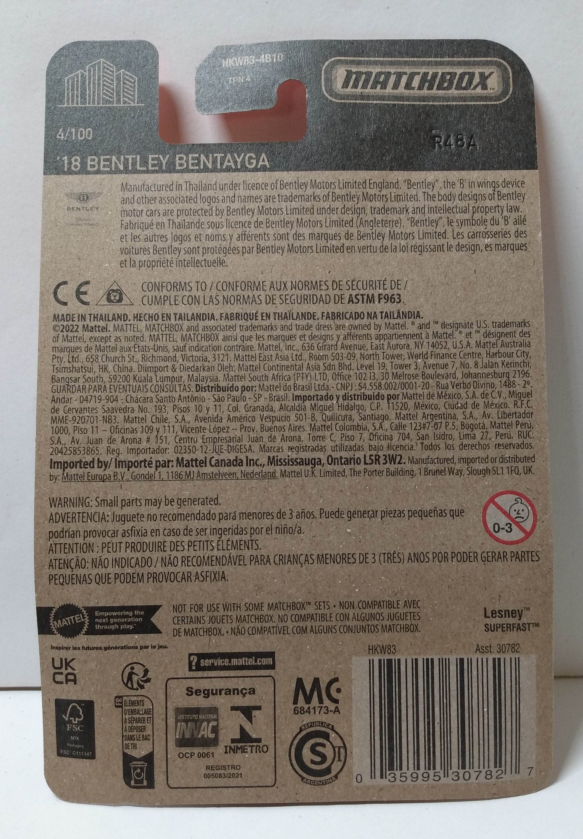 Matchbox 2023 MB4 - '18 Bentley Bentayga Luxury SUV - TulipStuff