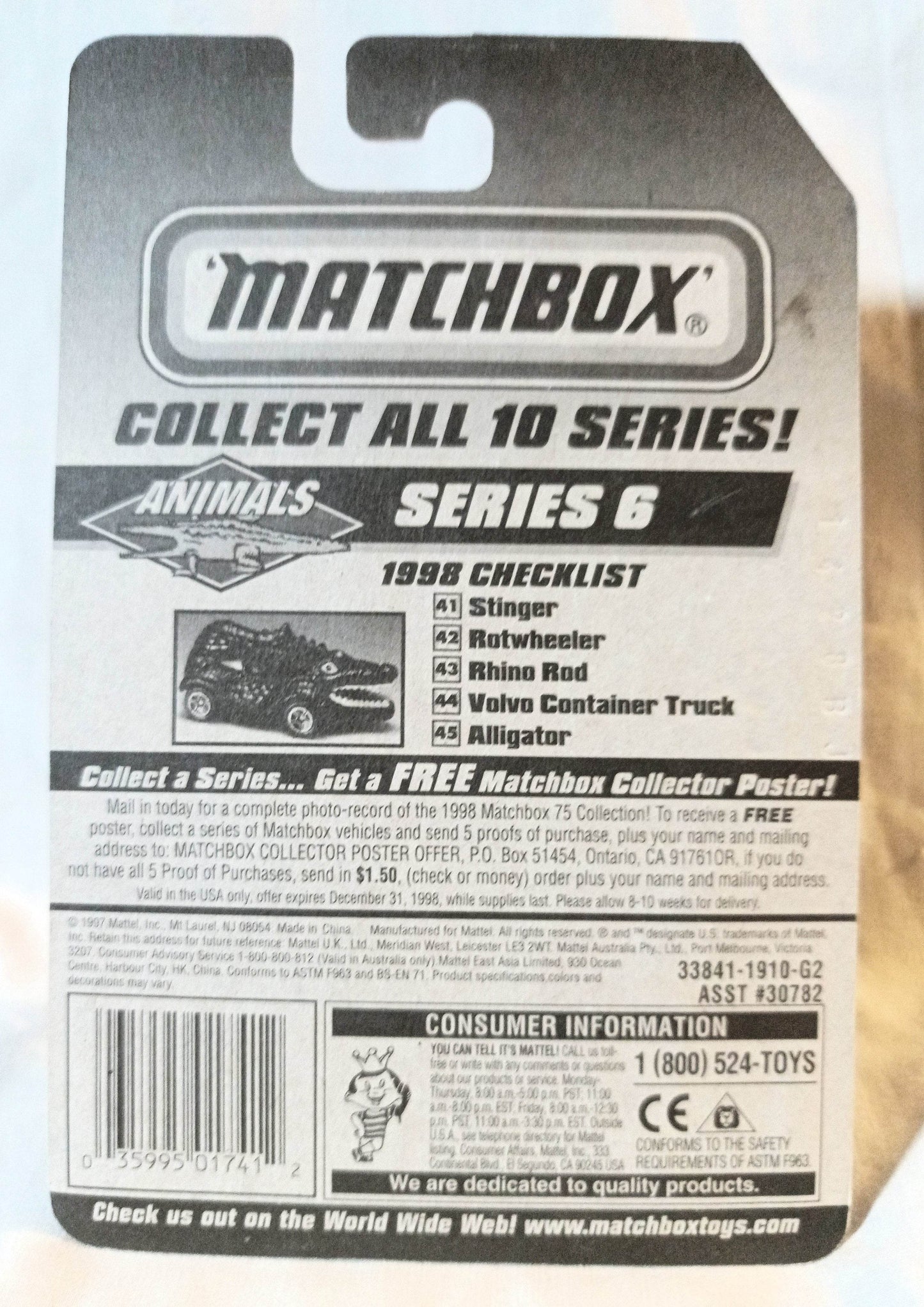 Matchbox #41 Stinger Bumble Bee Helicopter Animals Series 1998 - TulipStuff