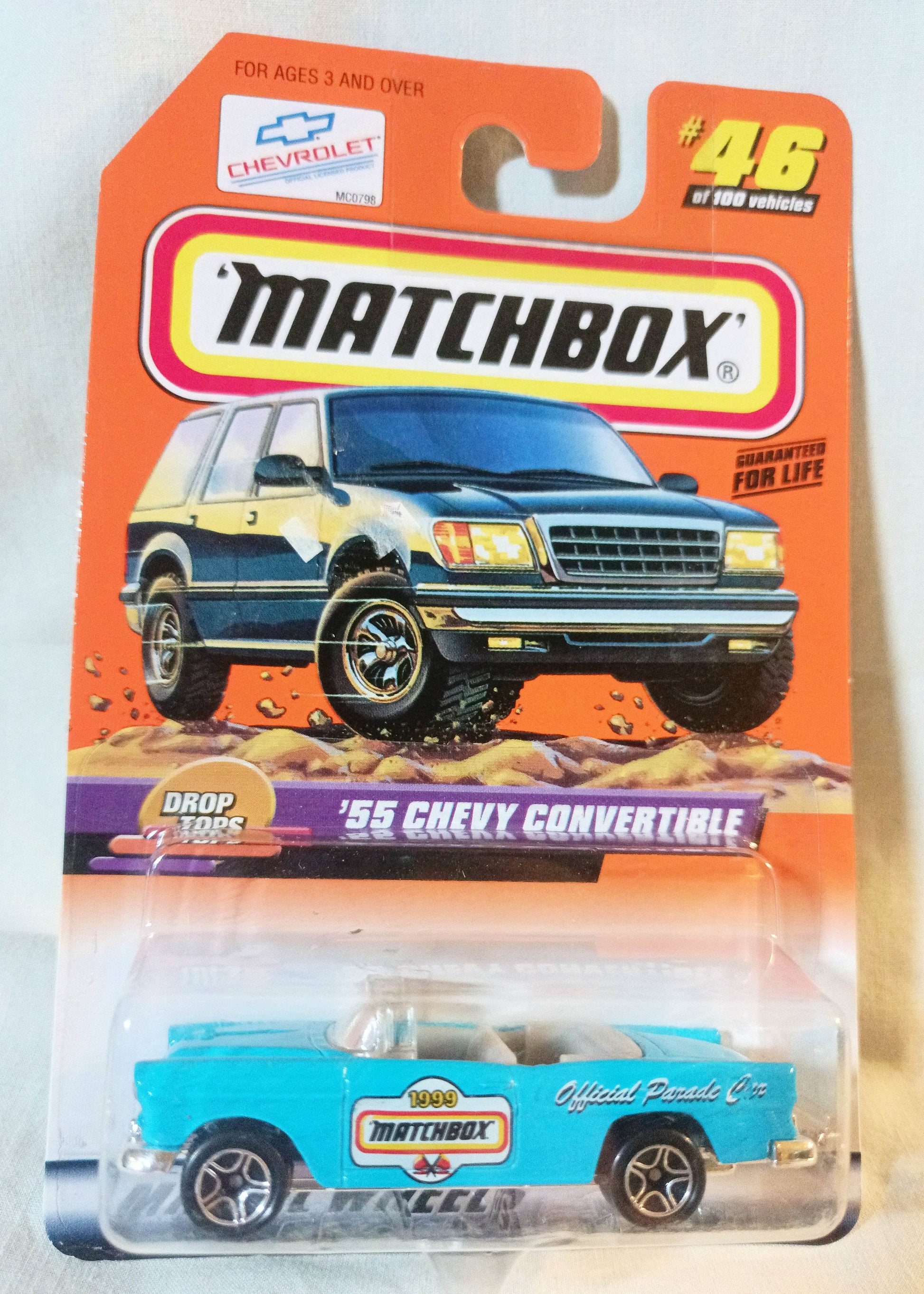 Matchbox #46 '55 Chevy Bel Air Convertible Drop Tops Series 1999 - TulipStuff