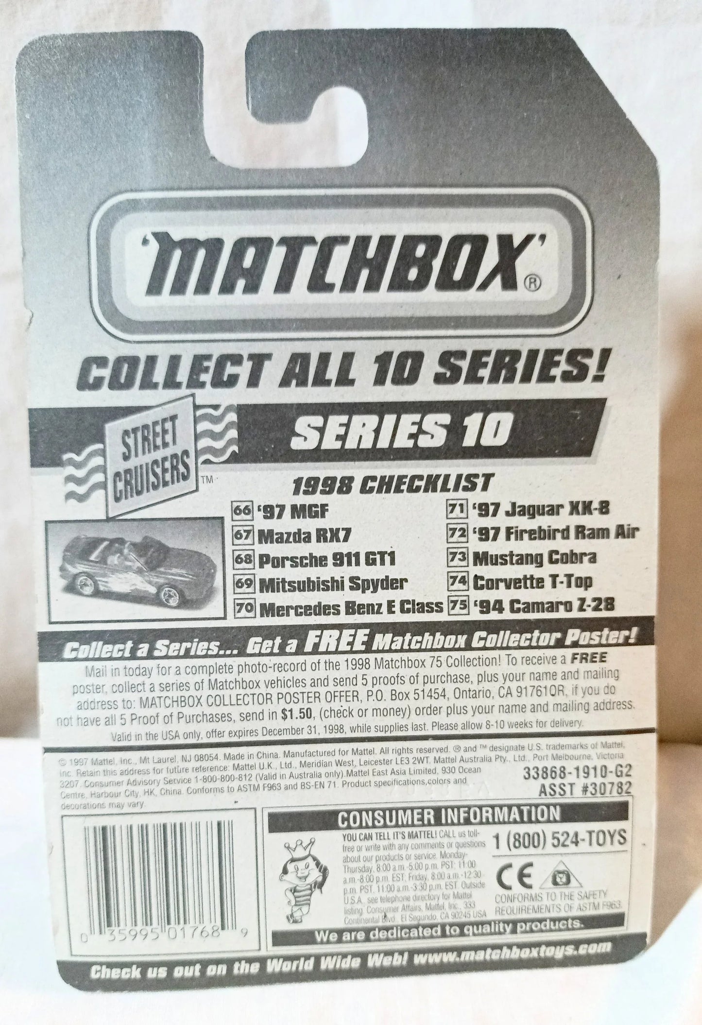 Matchbox #68 Porsche 911 GT1 Street Cruisers 1998 - TulipStuff