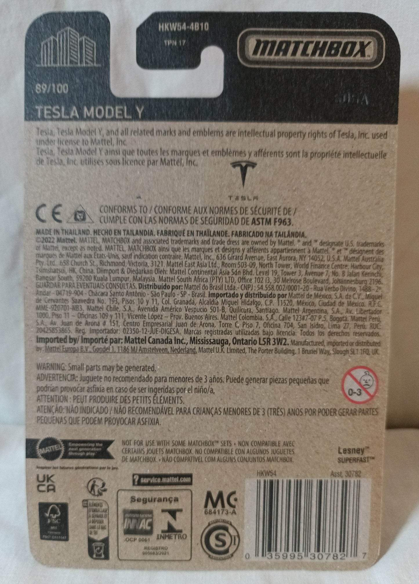 Matchbox 2023 MB89 - 2020 Tesla Model Y SUV MBX Metro White - TulipStuff