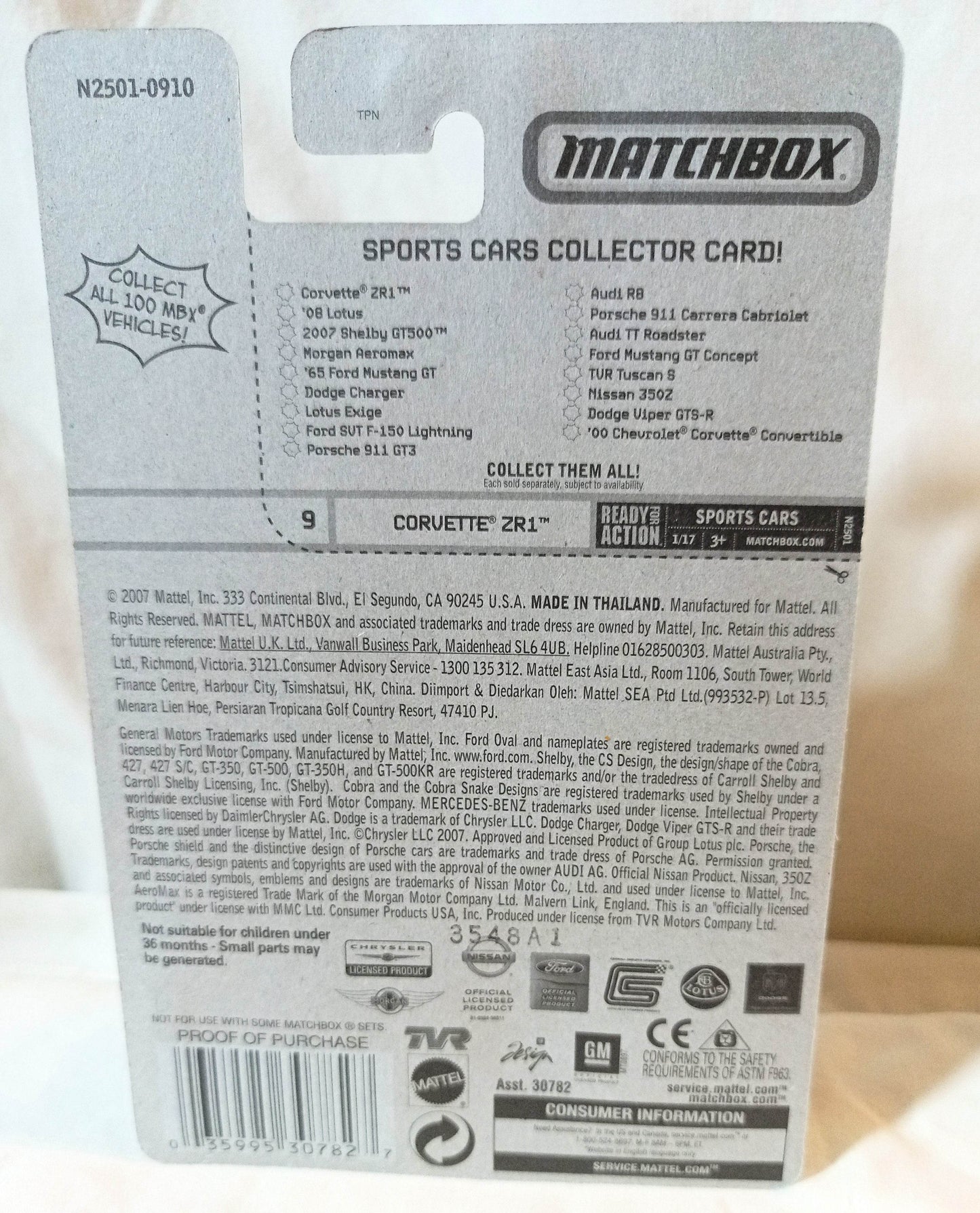 Matchbox #9 Corvette ZR1 Chevrolet Sports Car Red 2008 - TulipStuff