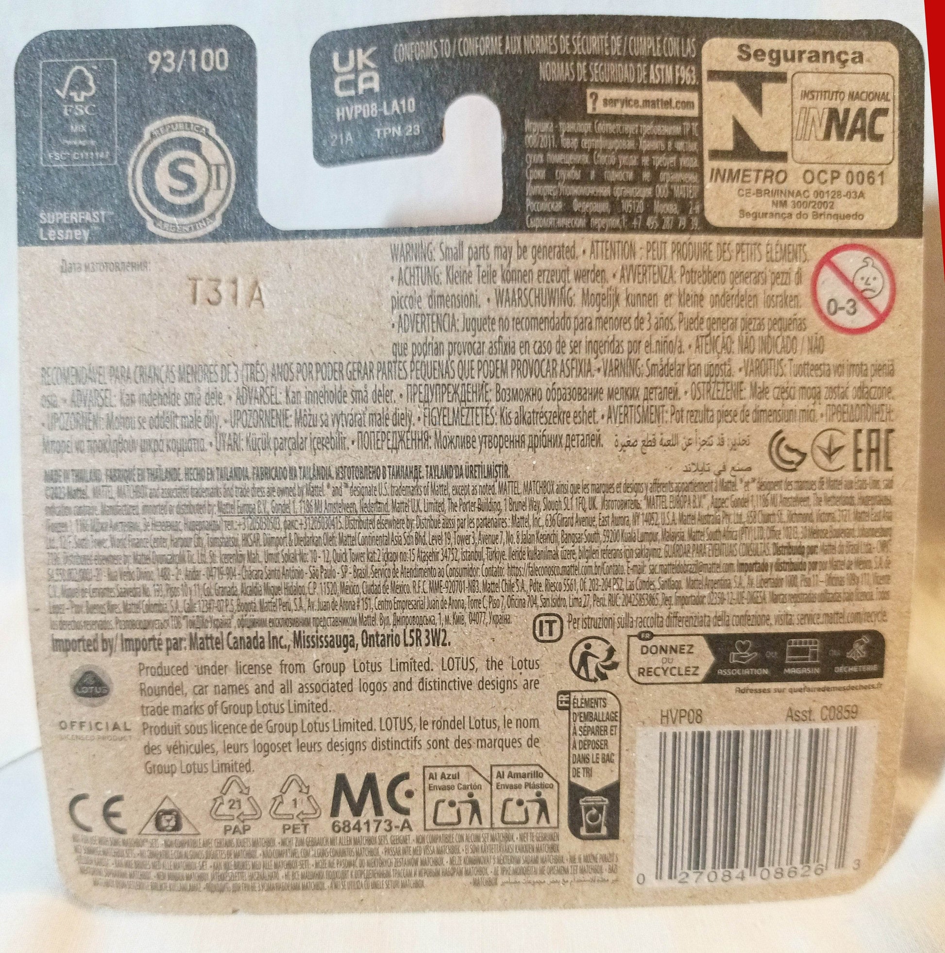 Matchbox 2024 MB93 1972 Lotus Europa Special International Short Card - TulipStuff