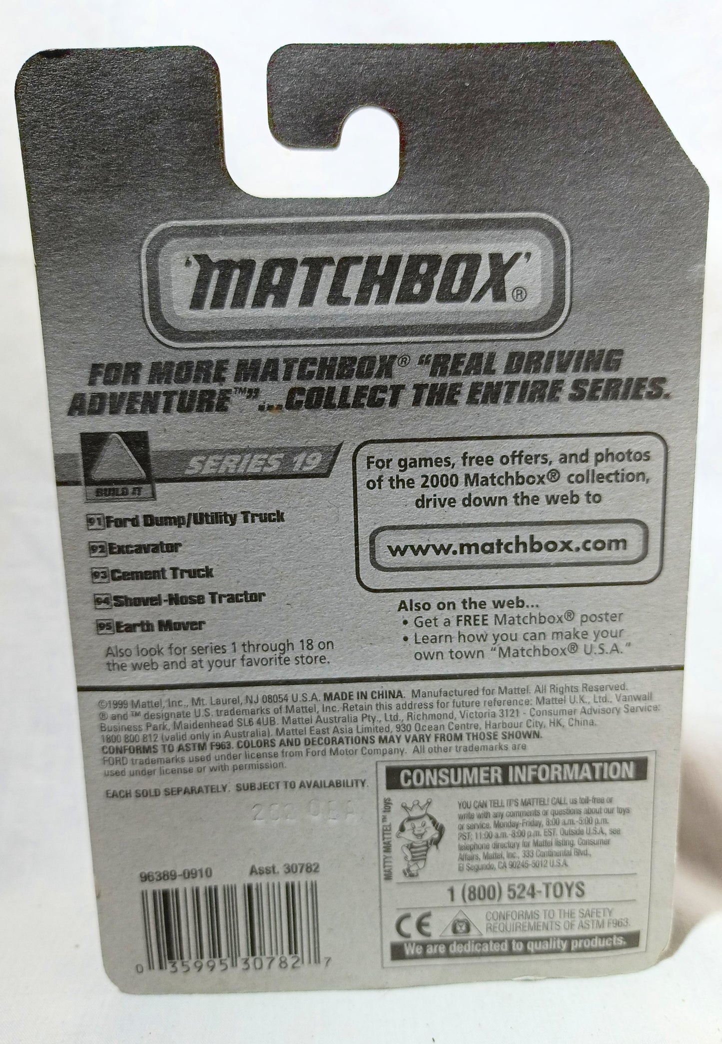 Matchbox #93 Peterbilt Cement Truck Build It Series 2000 Explorer Card - TulipStuff