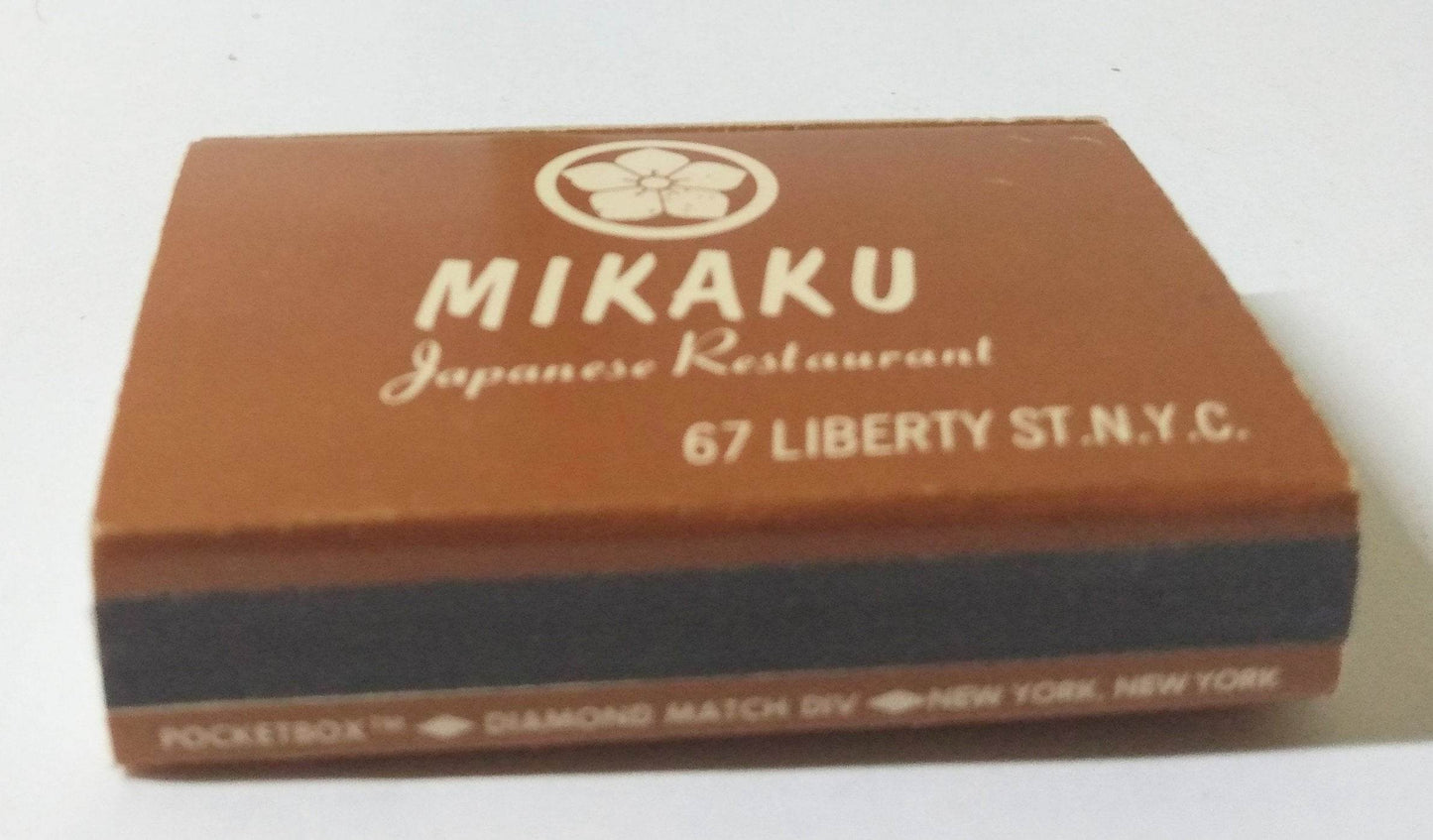 Mikaku Japanese Restaurant Liberty St New York City Matchbox 1990's - TulipStuff