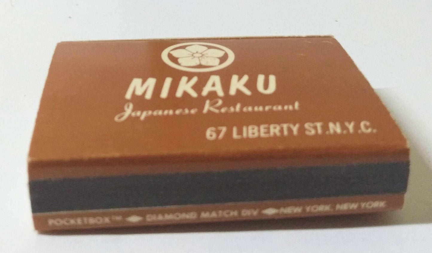 Mikaku Japanese Restaurant Liberty St New York City Matchbox 1990's - TulipStuff