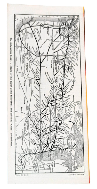 Milwaukee Road Condensed Passenger Train Schedules September 1960 - TulipStuff