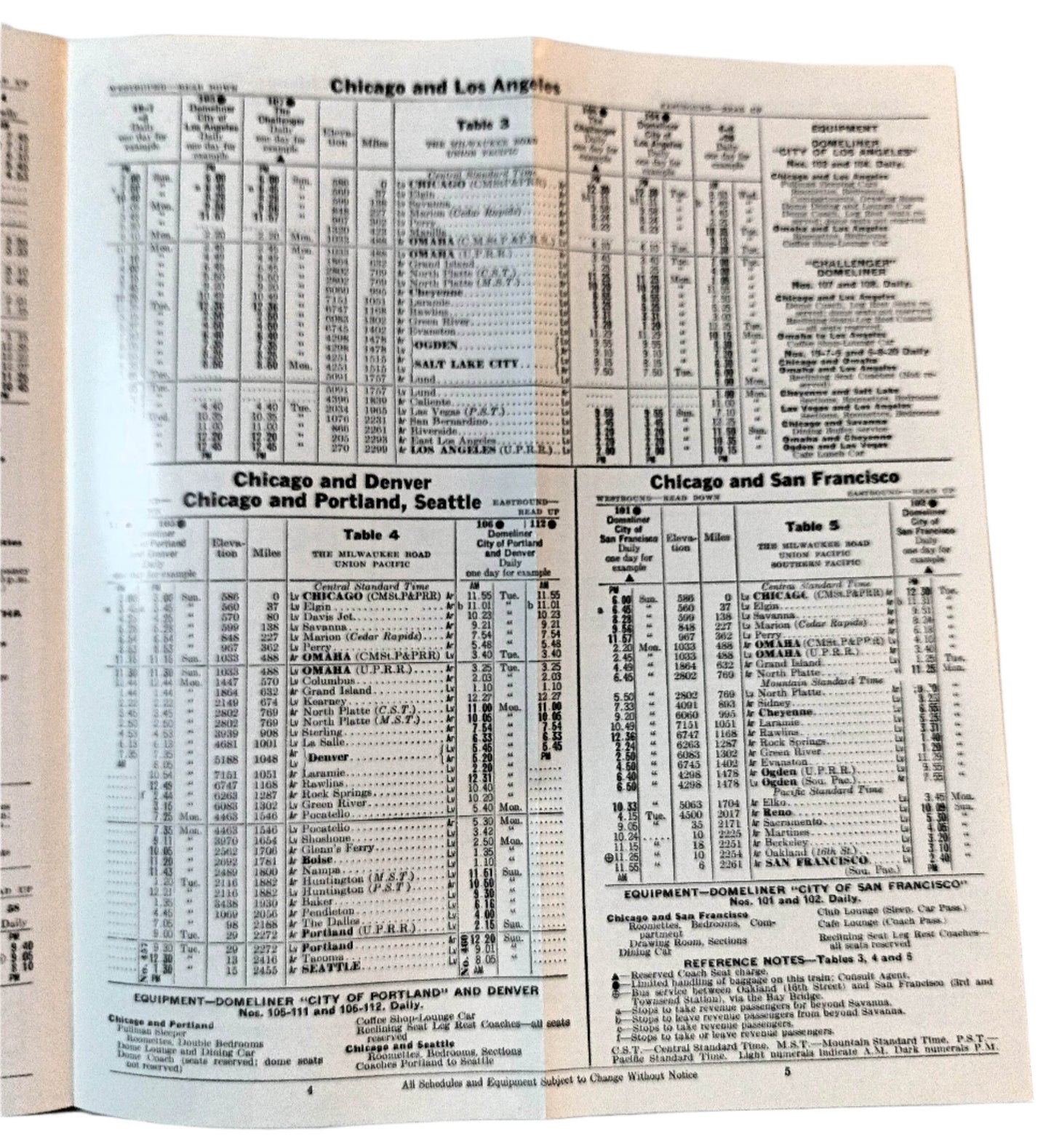 Milwaukee Road Condensed Passenger Train Schedules September 1960 - TulipStuff