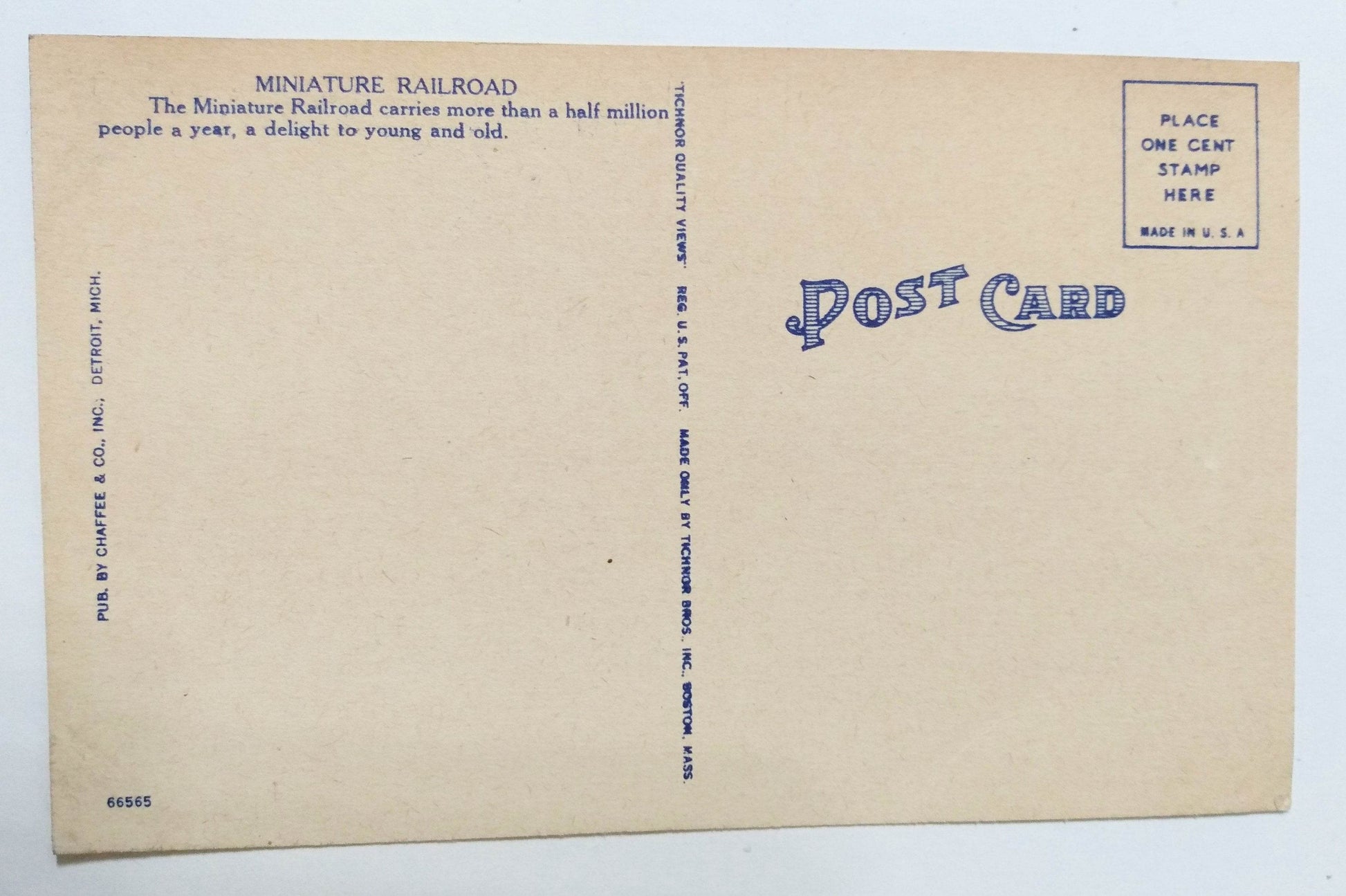 Miniature Railroad Detroit Zoo Michigan Linen Postcard 1940's - TulipStuff