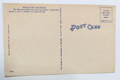 Miniature Railroad Detroit Zoo Michigan Linen Postcard 1940's - TulipStuff