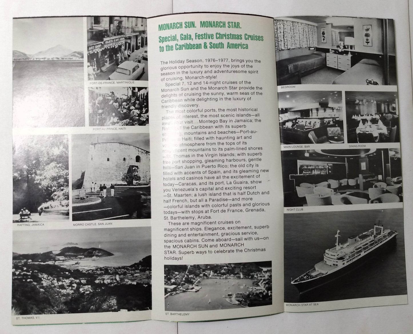 Monarch Cruise Lines 1976-1977 Christmas New Year's Cruises Brochure - TulipStuff