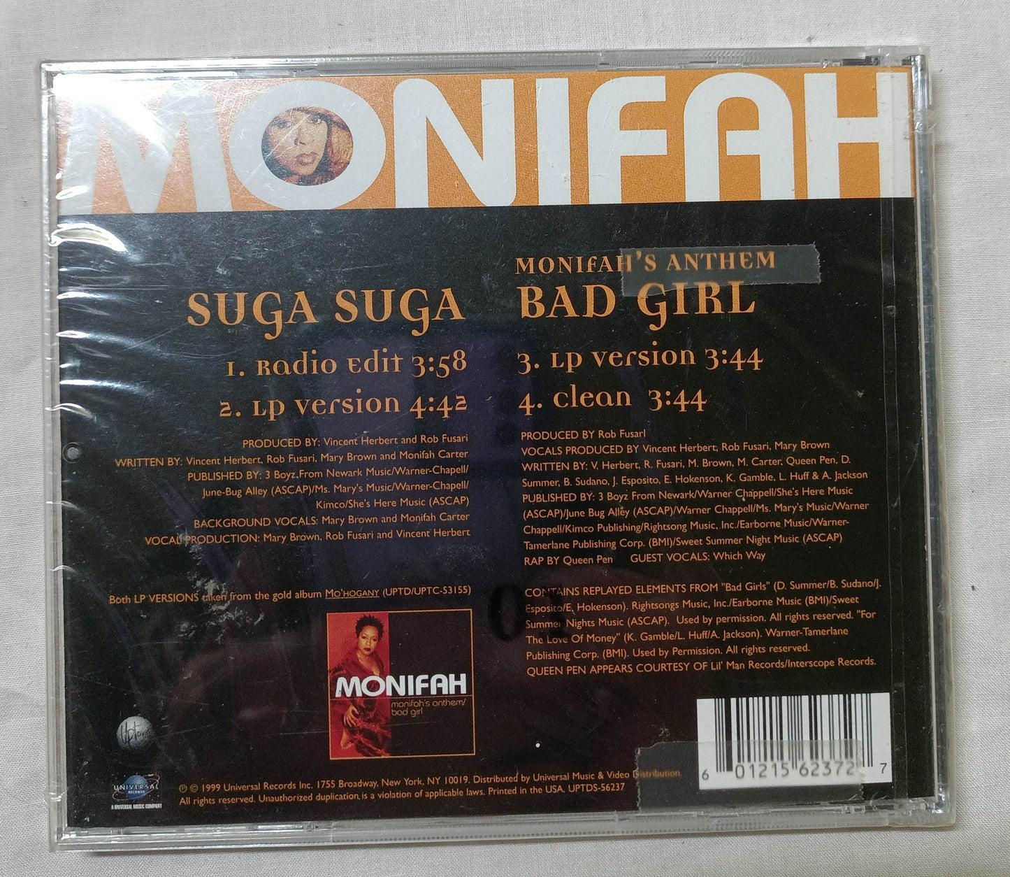 Monifah's Anthem Bad Girl / Suga Suga Pop Rap MaxiSingle CD 1999 - TulipStuff