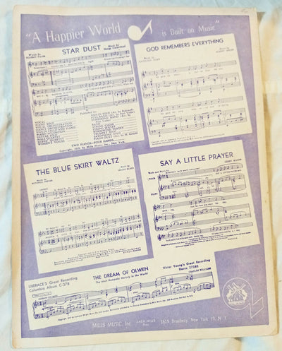 Moonglow Picnic Sheet Music William Holden Kim Novak 1934 - TulipStuff