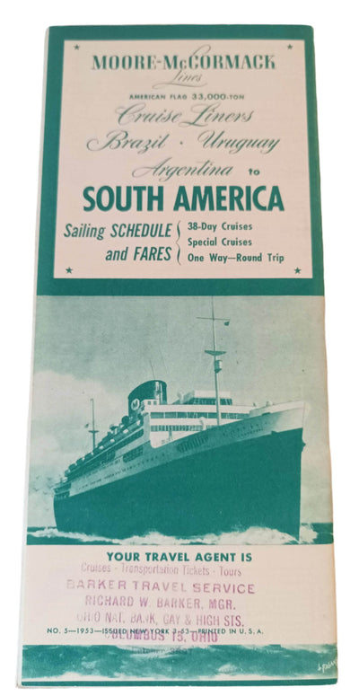 Moore-McCormack Lines South America 1953-54 Brazil Uruguay Argentina - TulipStuff