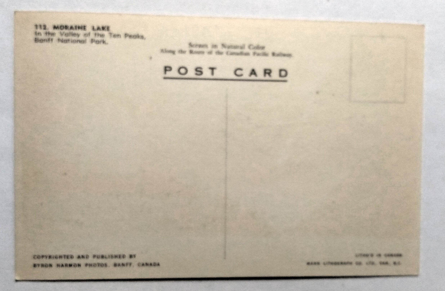 Moraine Lake Valley Of The Ten Peaks Banff Natl Park Alberta Canada 1940's - TulipStuff