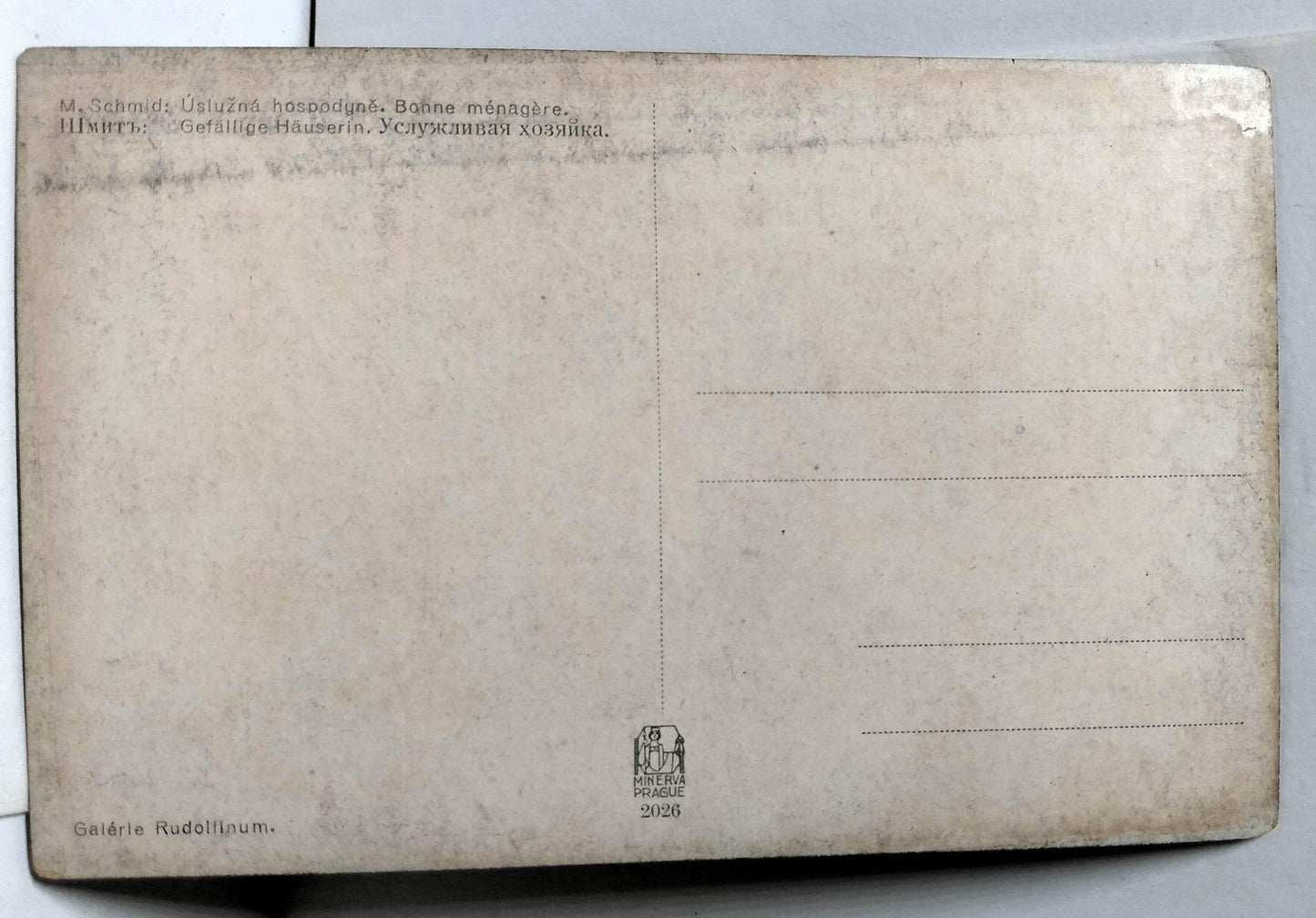 Mathias Schmid Gefallige Hauserin Minerva Prague 1910's Art Postcard - TulipStuff