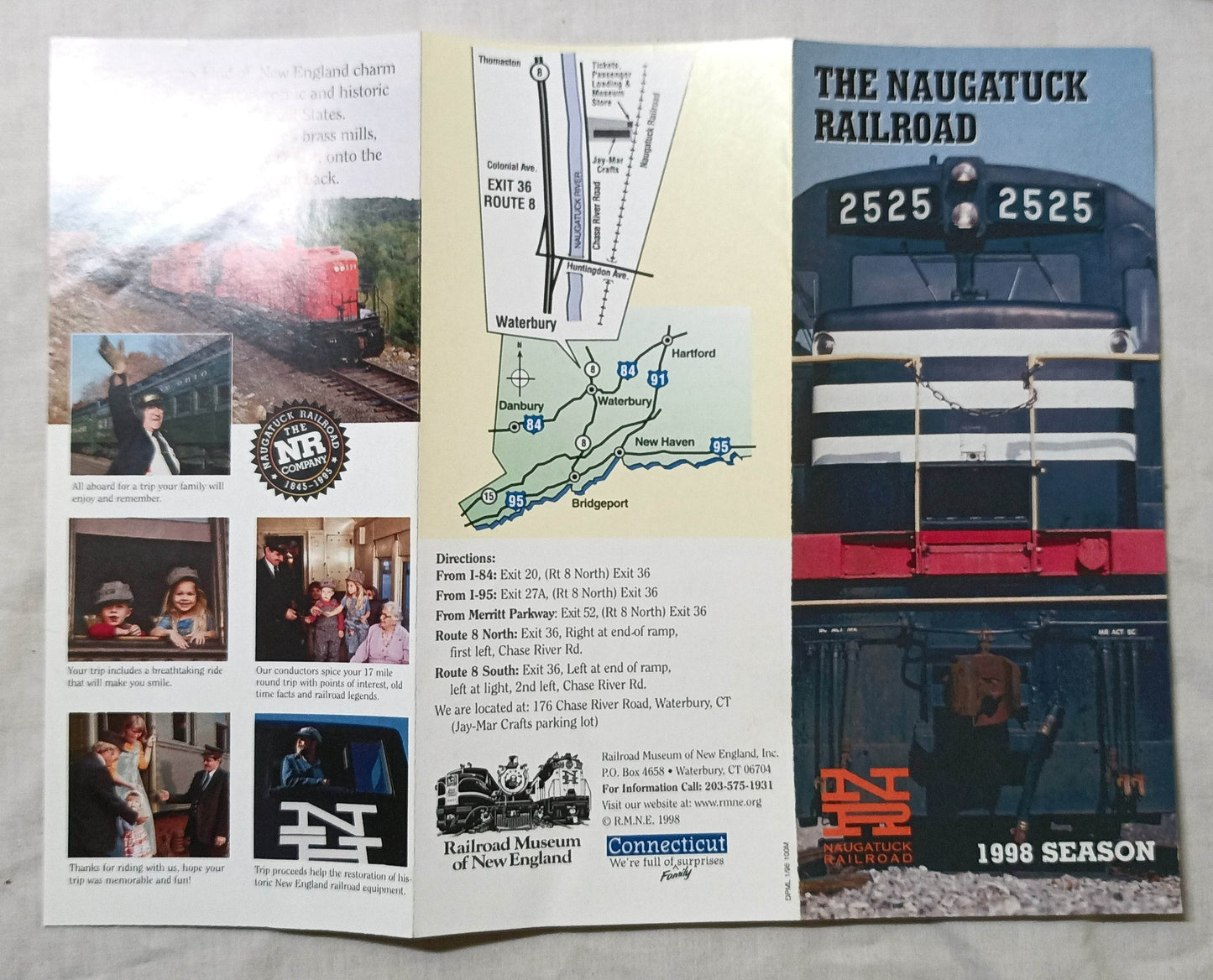 Naugatuck Railroad 1998 Schedule Brochure Waterville Thomaston CT - TulipStuff