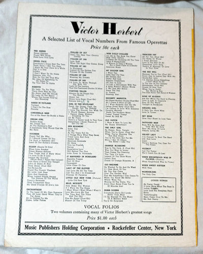 Ah Sweet Mystery Of Life Victor Herbert's Naughty Marietta Sheet Music 1944 - TulipStuff