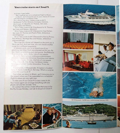 Norwegian Caribbean Lines 1974 Cloud 9 Caribbean Fly Cruises Detroit - TulipStuff