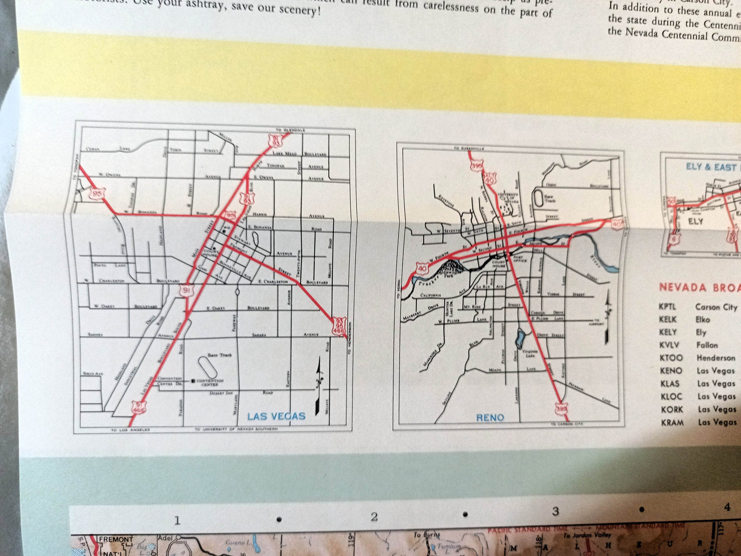 Nevada Centennial Official State Highway Map 1963-1964 - TulipStuff