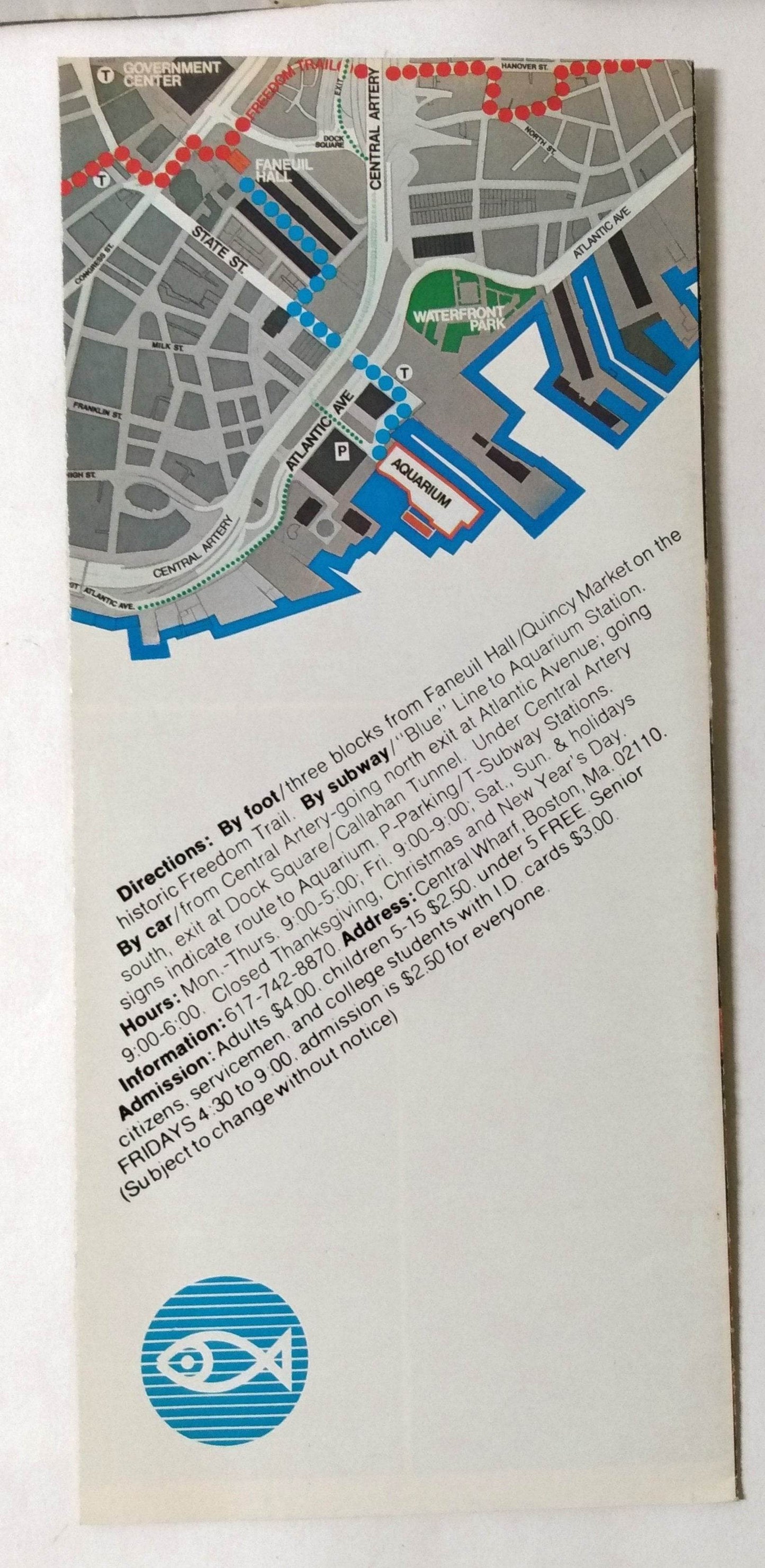 New England Aquarium Boston Massachusetts Early 1980's Brochure - TulipStuff