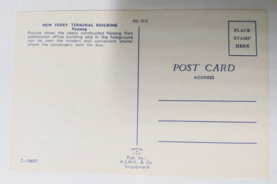 New Ferry Terminal Building Penang Malaysia Early 1960's Postcard - TulipStuff
