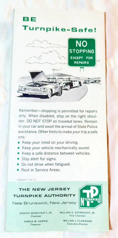 New Jersey Turnpike Gateway To America Map Brochure 1964 - TulipStuff