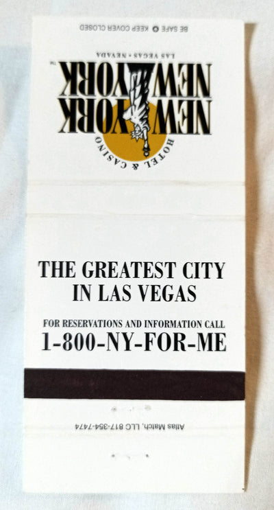New York New York Hotel Casino Las Vegas Matchbook Cover Early 2000's - TulipStuff