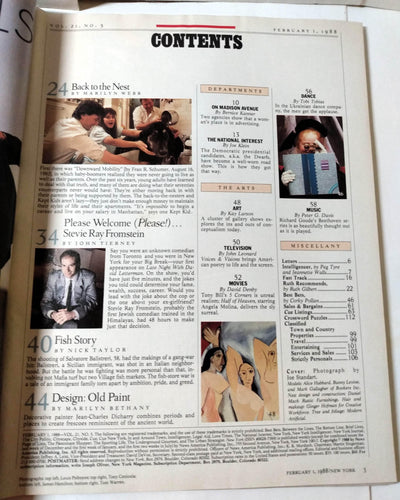 New York Magazine February 1 1988 Back to the Nest Fromstein Mafia - TulipStuff