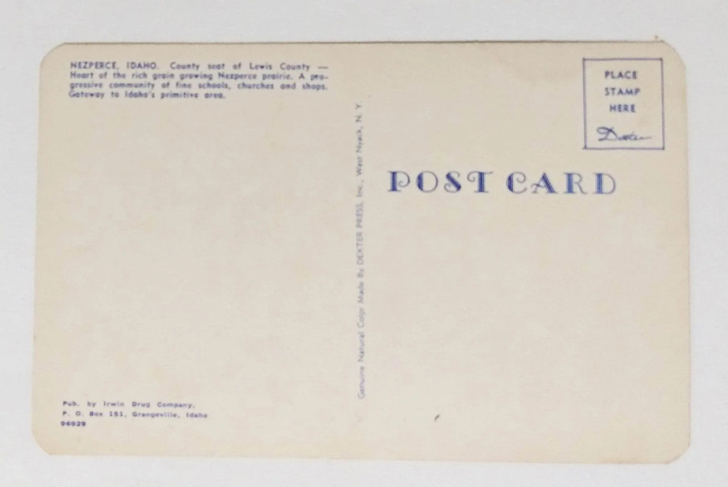 Nezperce Idaho Lewis County Aerial View Postcard 1950's - TulipStuff