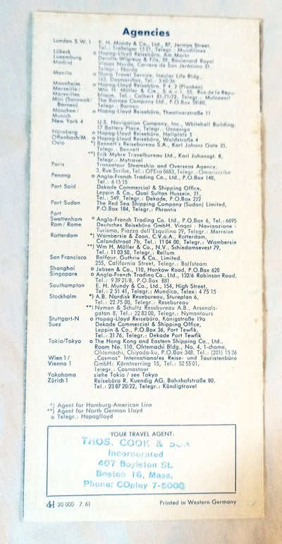 North German Lloyd Hamburg-American Line Cargoliners Brochure 1961 - TulipStuff