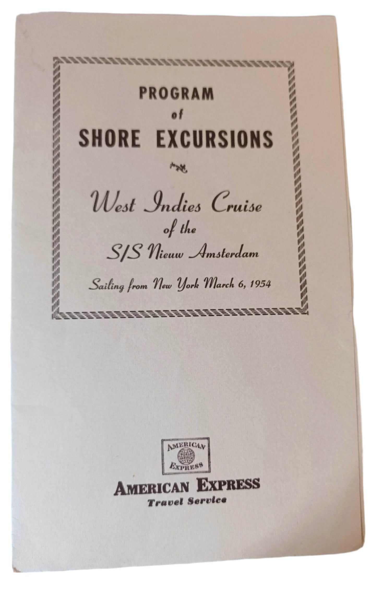 Holland America Nieuw Amsterdam West Indies Shore Excursion Programs 1954 - TulipStuff
