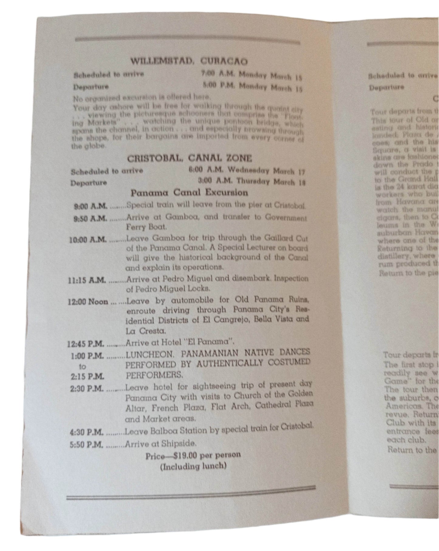 Holland America Nieuw Amsterdam West Indies Shore Excursion Programs 1954 - TulipStuff