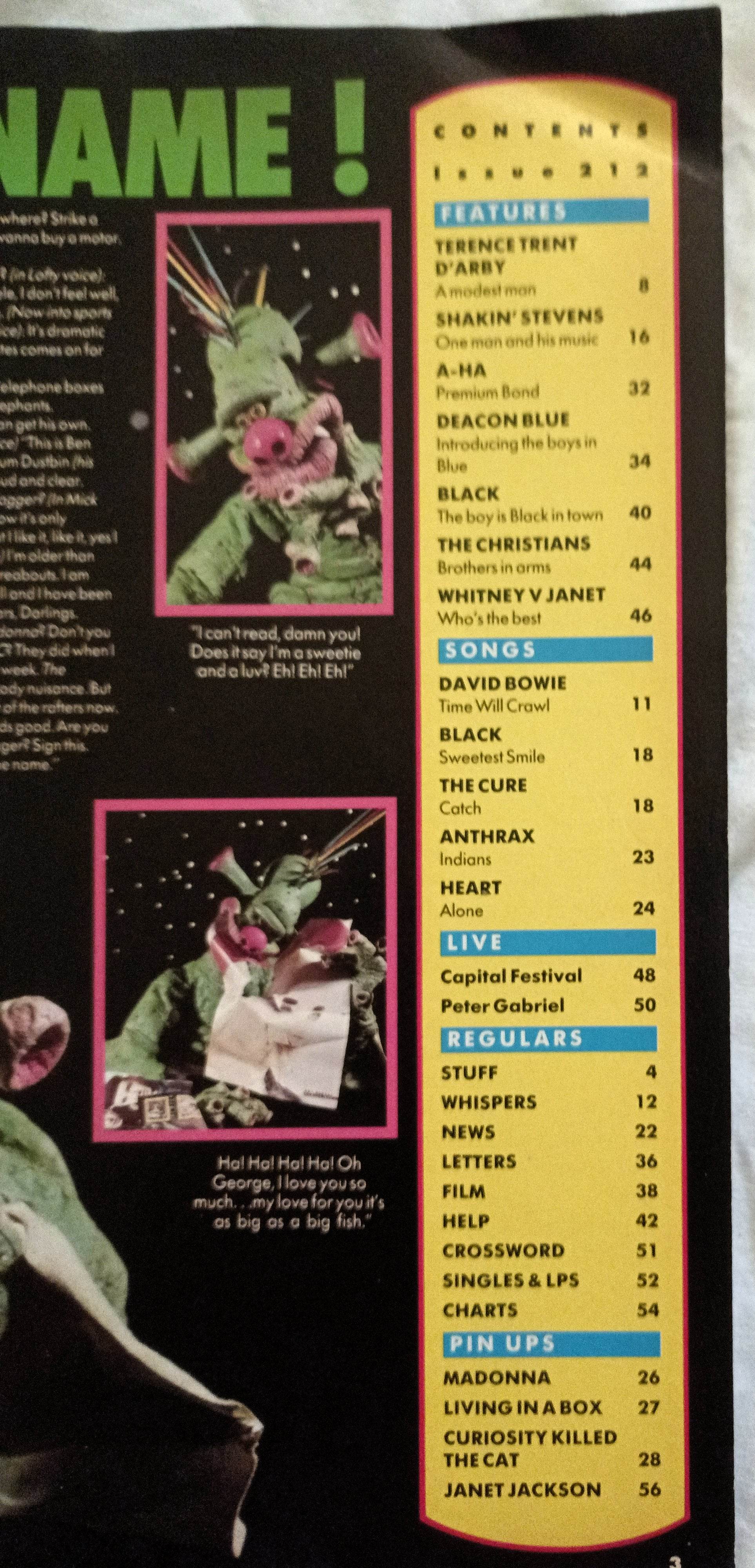 Number One Magazine 11 July 1987 UK Terence Trent D'Arby Madonna A-Ha - TulipStuff