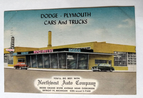 Northeast Auto Co Dodge Plymouth Cars Truck Detroit MI Car Dealer 1953 - TulipStuff