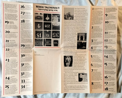 NYU New York University Washington Square Walking Tour Map Guide 1978 - TulipStuff