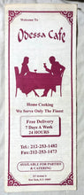 Load image into Gallery viewer, Odessa Cafe Bar Avenue A NYC Restaurant Takeout Menu Late 1990's - TulipStuff