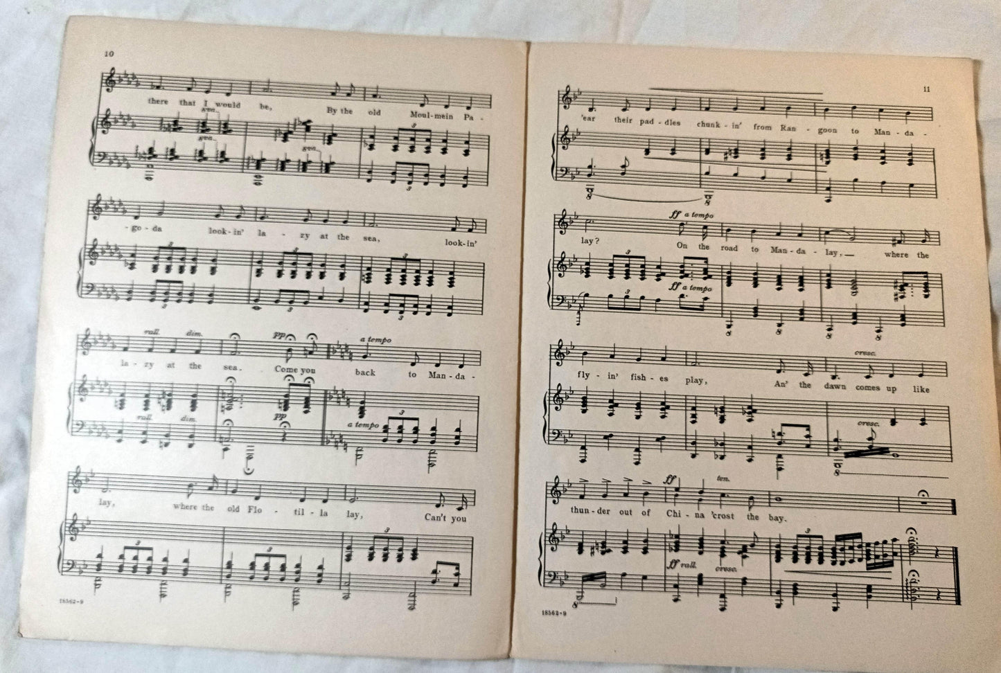 On The Road To Mandalay Rudyard Kipling Oley Speaks Sheet Music 1920's - TulipStuff