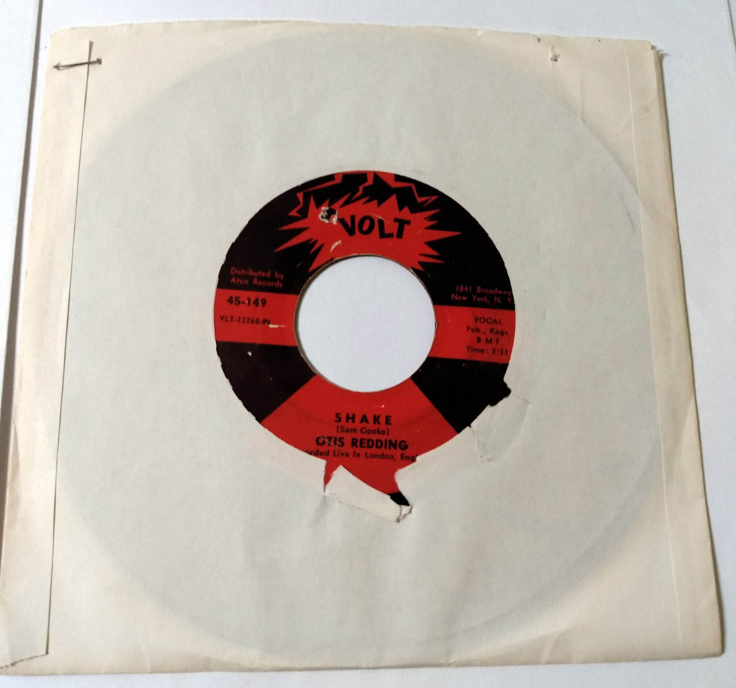 Otis Redding Shake / You Don't Miss Your Water 7" Vinyl Volt 1967 - TulipStuff