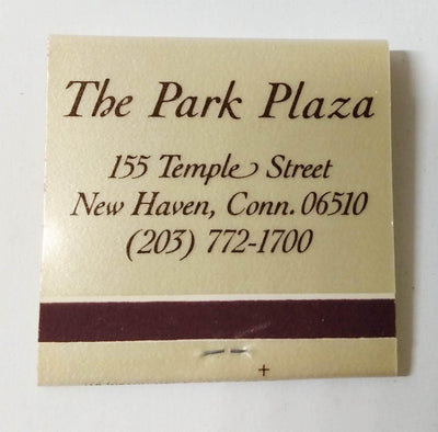 The Park Plaza Hotel Temple St New Haven Connecticut Matchbook 1970's - TulipStuff