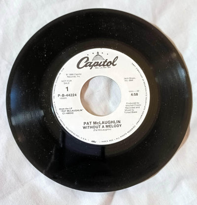 Pat McLaughlin Without A Melody Country Pop Rock 7" Vinyl Promo 1988 -TulipStuff