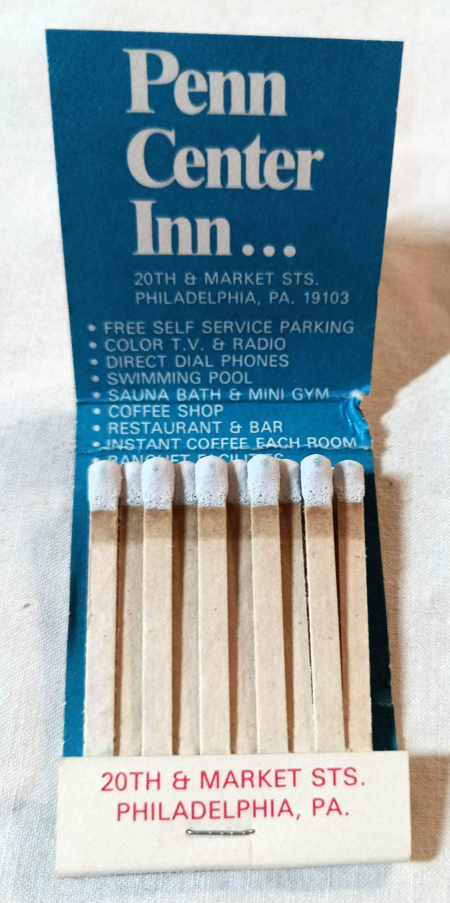 Penn Center Inn 20th and Market St Philadelphia Matchbook 1980's - TulipStuff